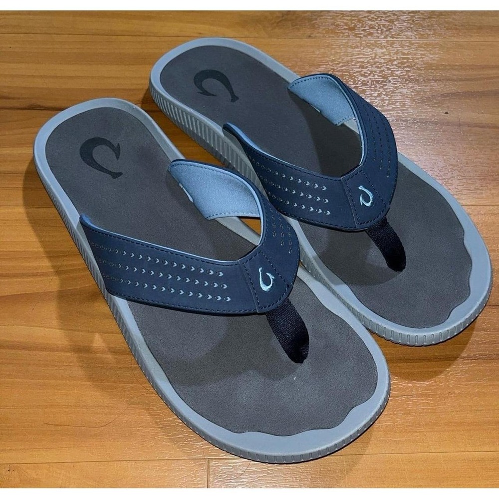Mens OluKai Ulele Beach Ready Thong Flip Flop Sandals Size 13 (Like New)